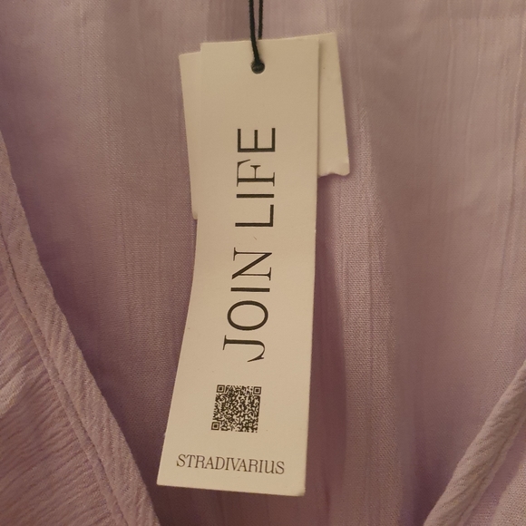BNWT Stradivarius Lilac Long Sleeved Ruffle Top - Picture 4 of 11